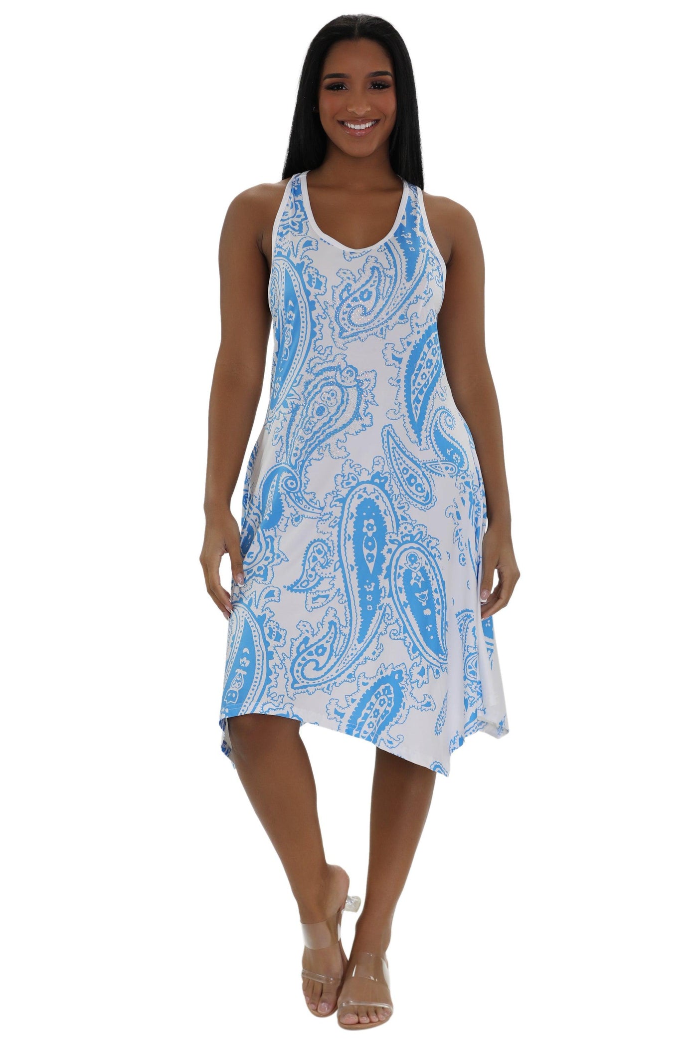 Paisley Print Beach Dress 21224  - Advance Apparels Inc