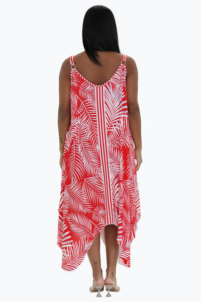 Palm Tree Print Beach Dress 21240 (Adjustable Straps)  - Advance Apparels Inc