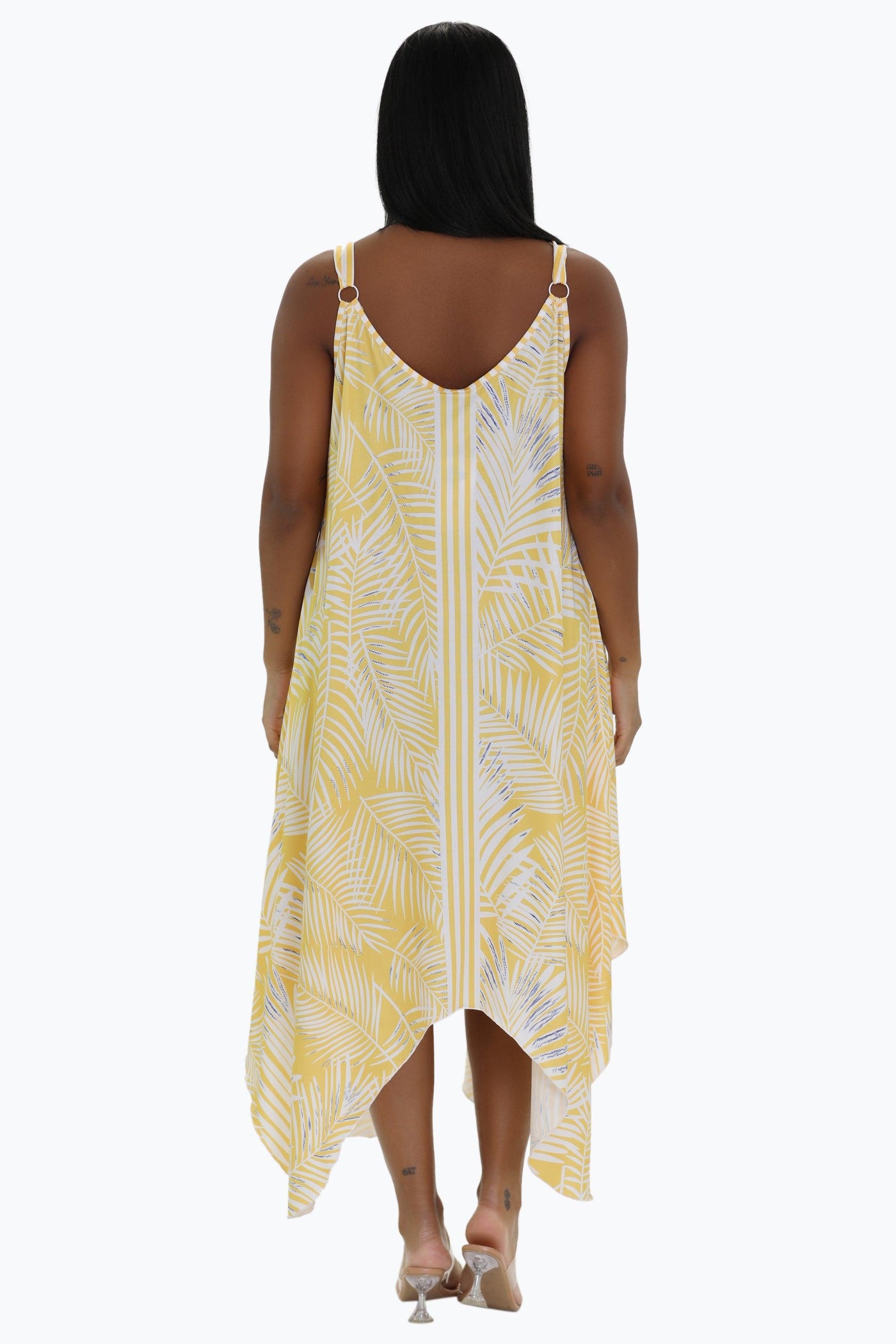 Palm Tree Print Beach Dress 21240 (Adjustable Straps)  - Advance Apparels Inc