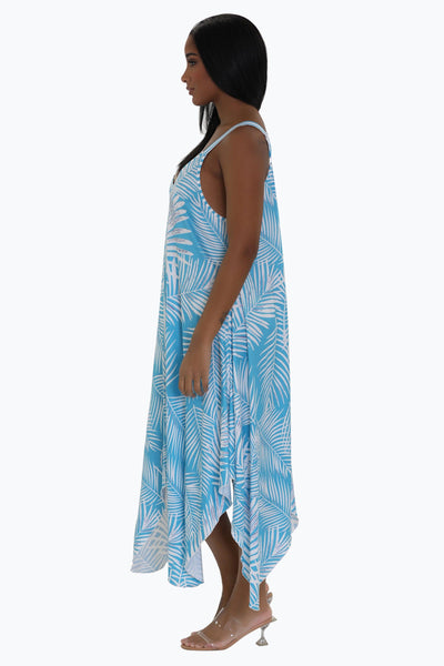 Palm Tree Print Beach Dress 21240 (Adjustable Straps)  - Advance Apparels Inc
