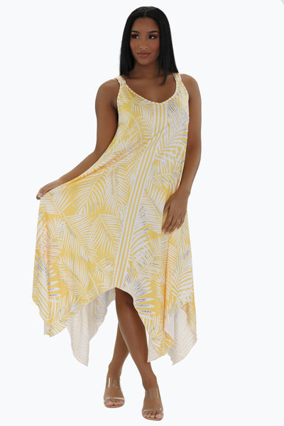 Palm Tree Print Beach Dress 21240 (Adjustable Straps)  - Advance Apparels Inc
