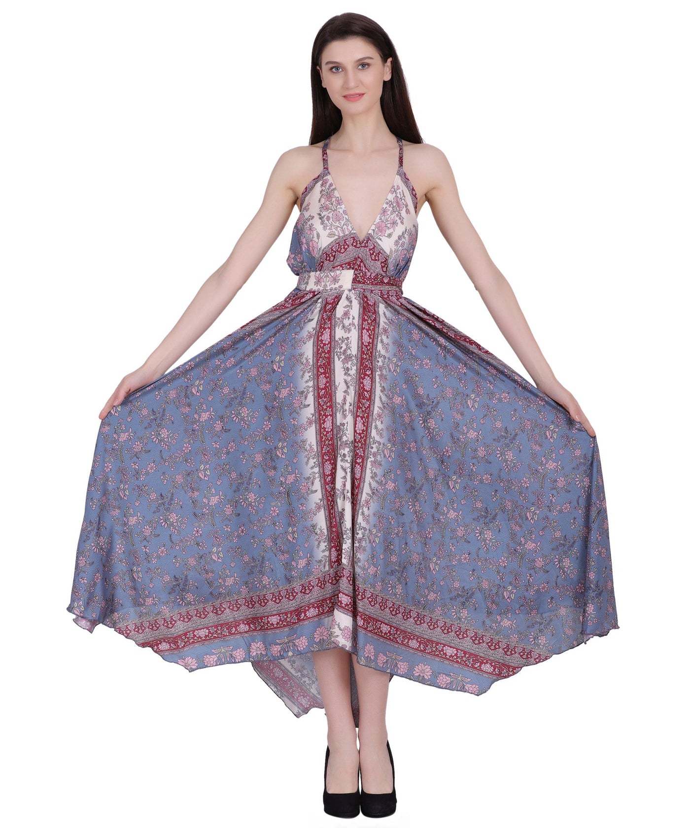 Printed Silk Dress AB-12009  - Advance Apparels Inc