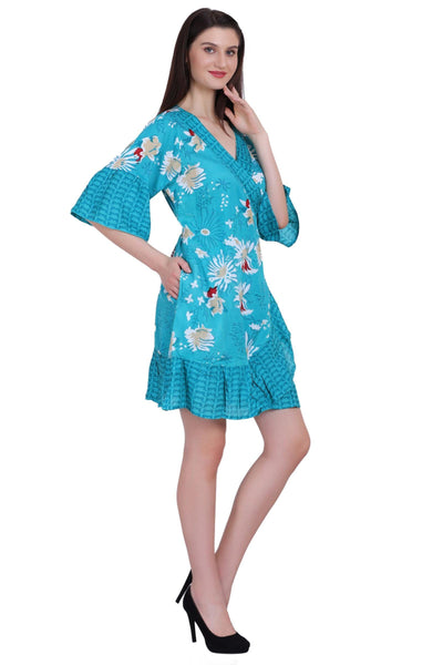 Printed Wrap Dress 262104  - Advance Apparels Inc