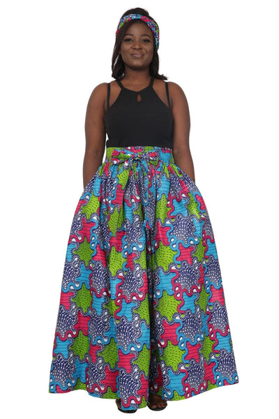 Rebel Ankara Print Long Maxi Skirt Elastic Waist 16317-604 - Advance Apparels Inc