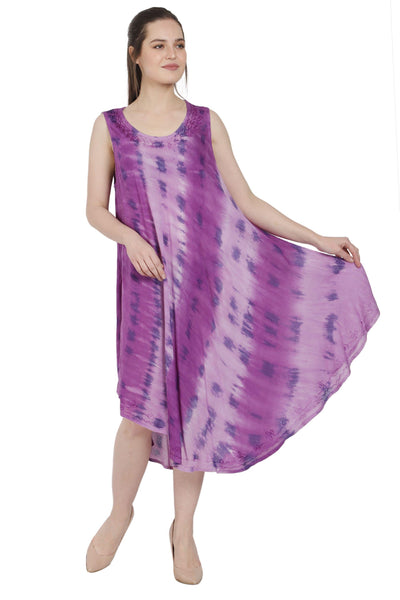 Rippled Tie Dye Beach Umbrella Dress UD48-2306  - Advance Apparels Inc