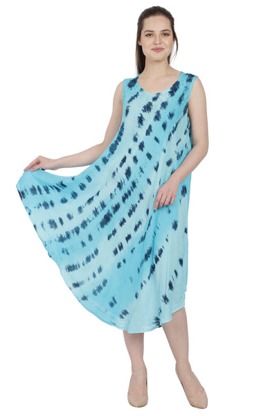 Rippled Tie Dye Beach Umbrella Dress UD48-2306  - Advance Apparels Inc