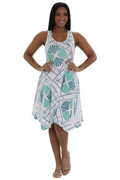 Seashell Print Resort Dress 21227  - Advance Apparels Inc