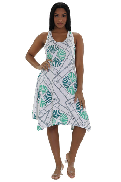 Seashell Print Resort Dress 21227  - Advance Apparels Inc