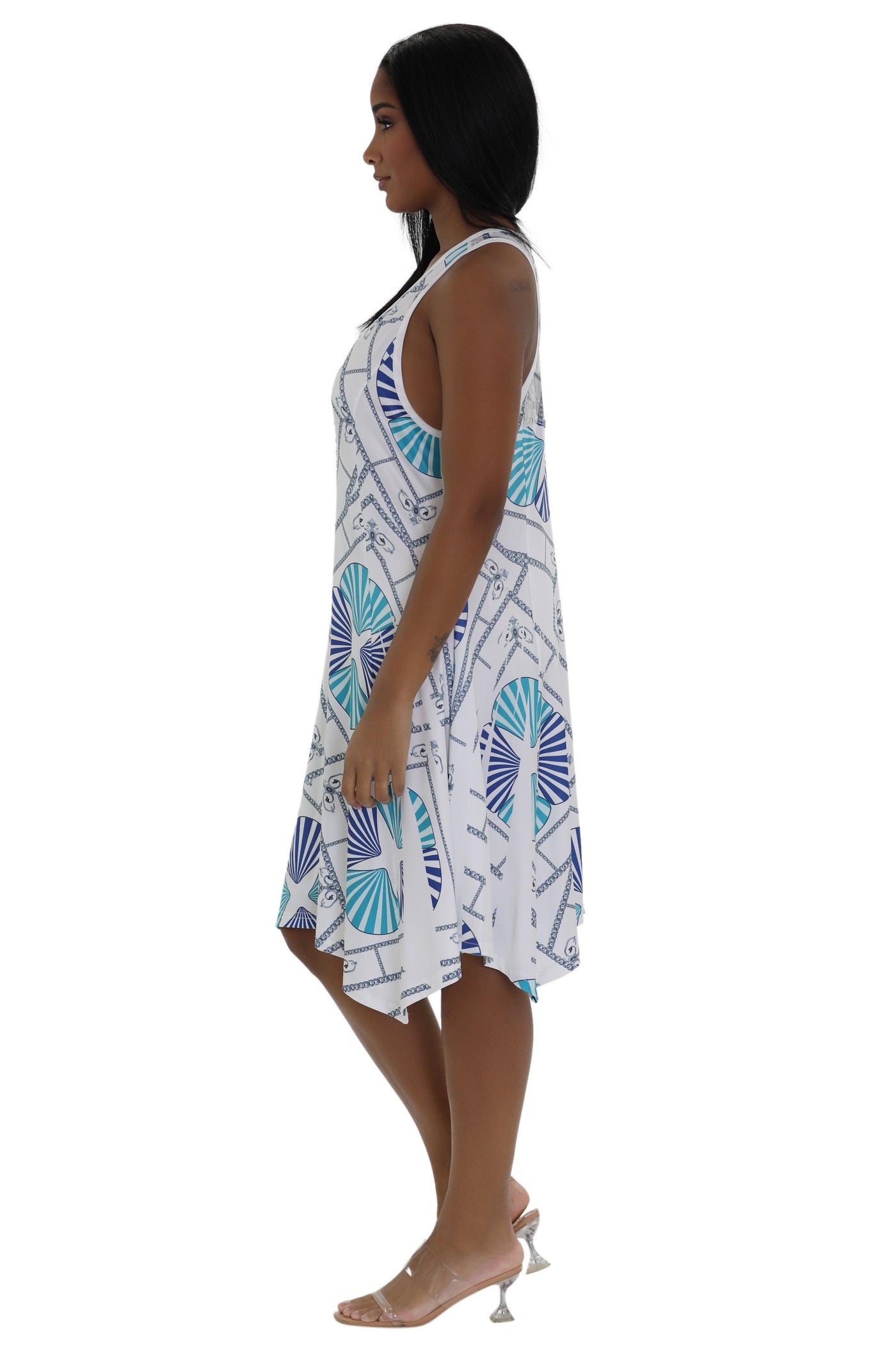 Seashell Print Resort Dress 21227  - Advance Apparels Inc