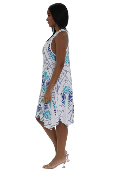 Seashell Print Resort Dress 21227  - Advance Apparels Inc