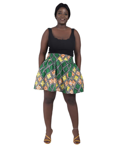 Short Length African Print Maxi Skirt Elastic Waist 16412  - Advance Apparels Inc