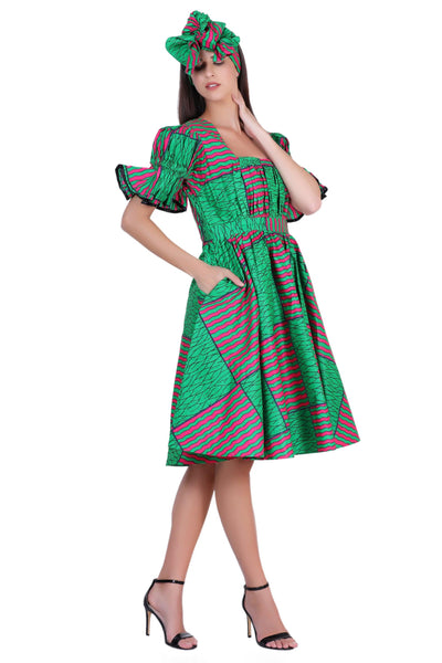Short Sleeve Ankara Maxi Dress 2256 - Advance Apparels Inc