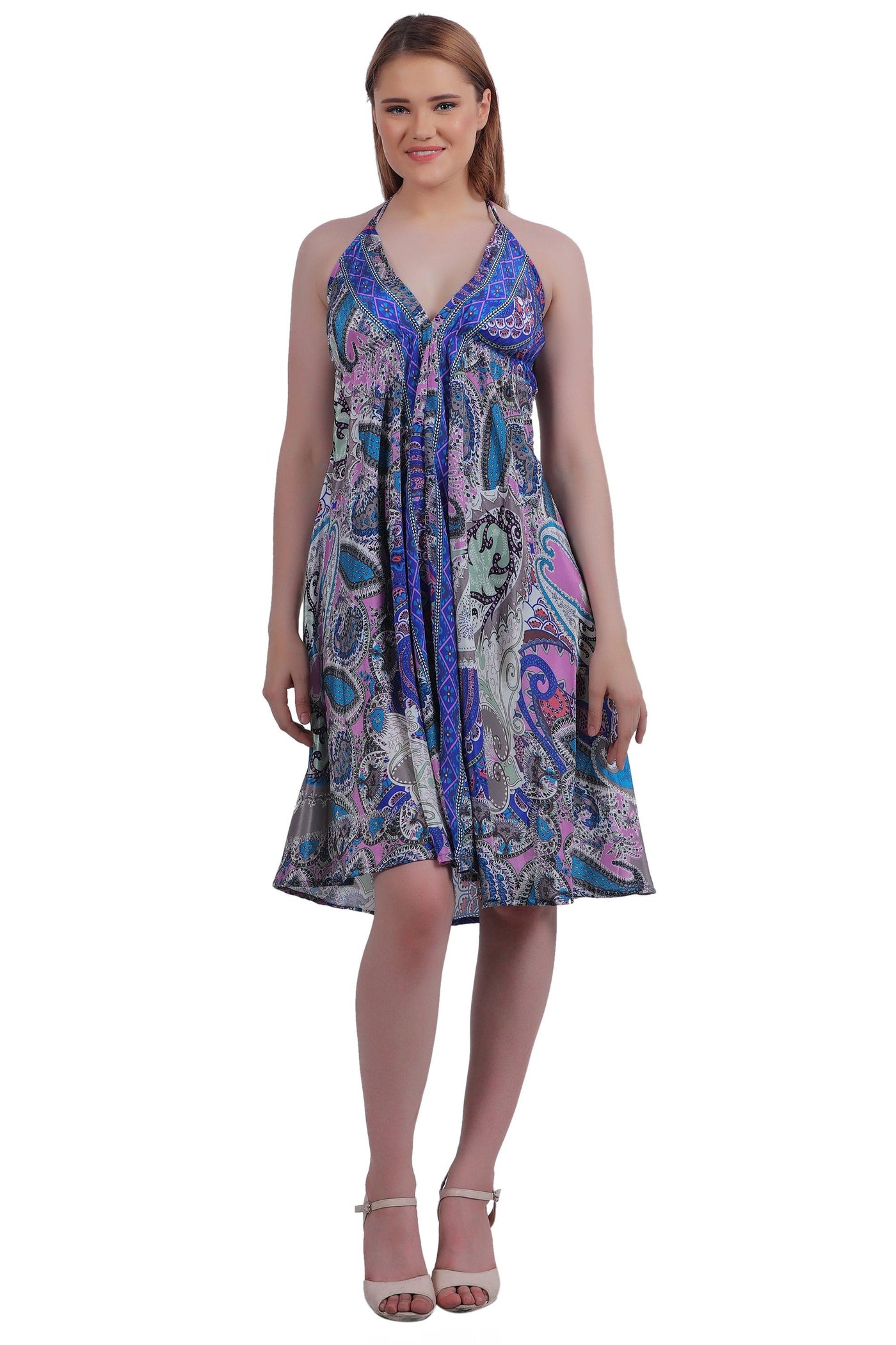 Silk Halter Top Dress AB21030  - Advance Apparels Inc