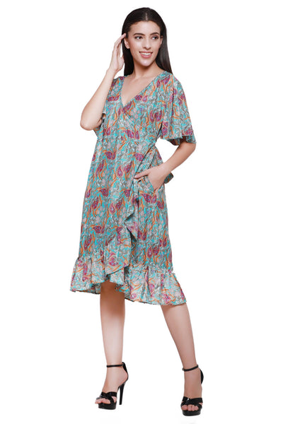 Silk Wrap Dress AB22014  - Advance Apparels Inc