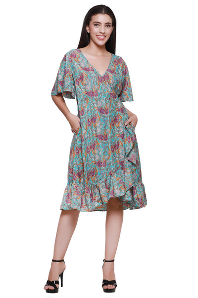 Silk Wrap Dress AB22014  - Advance Apparels Inc