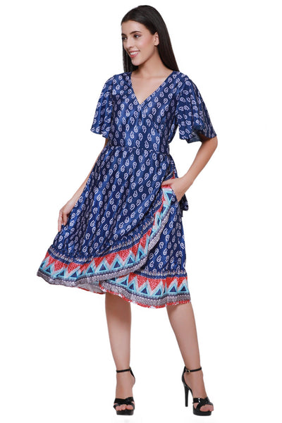 Silk Wrap Dress AB22023  - Advance Apparels Inc