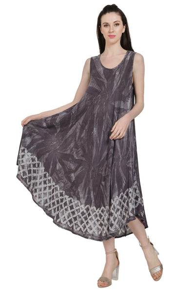 Sleeveless Palm Tree Tie Dye Dress UD52-2321  - Advance Apparels Inc