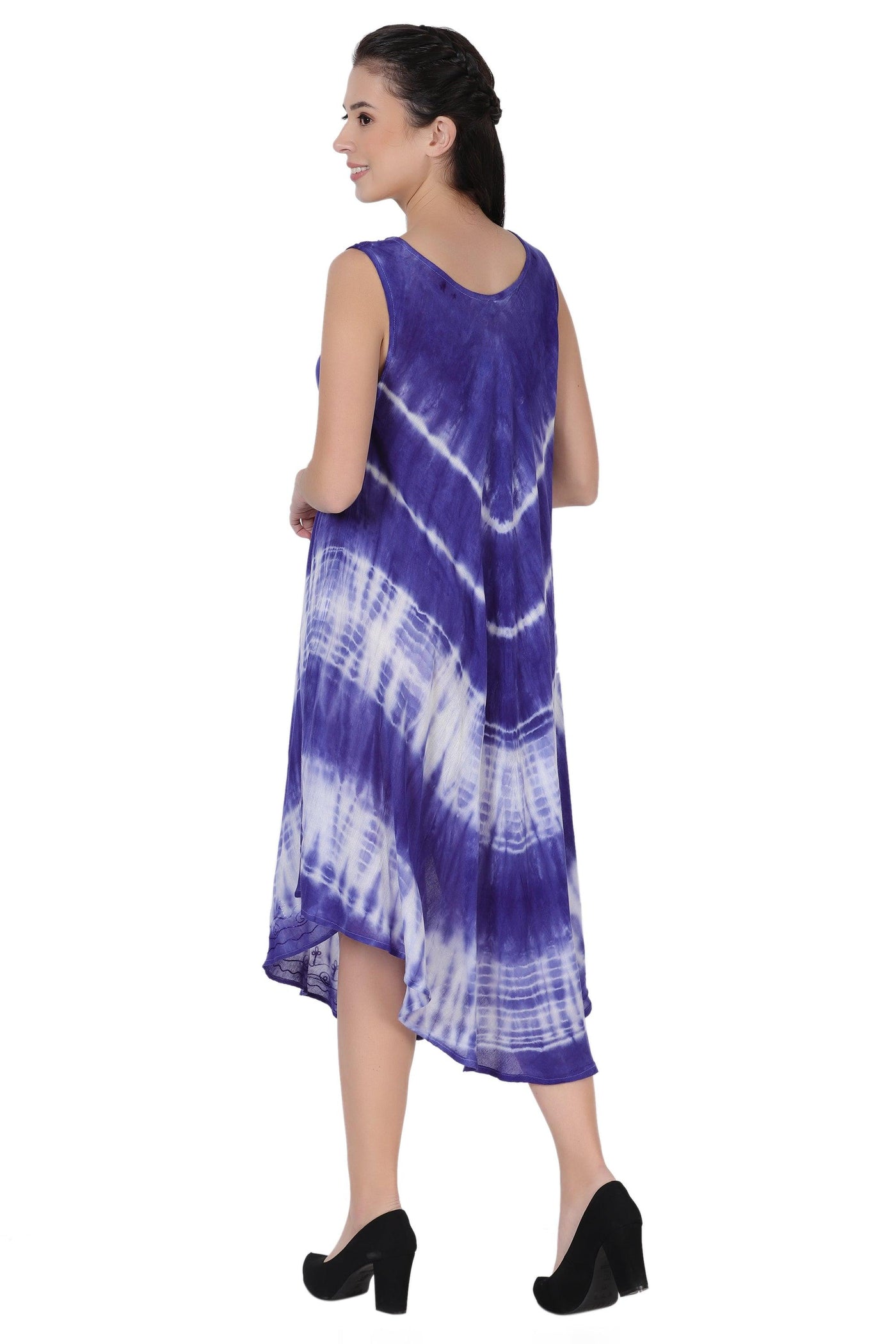 Sleeveless Tie Dye Long Umbrella Dress 482122  - Advance Apparels Inc