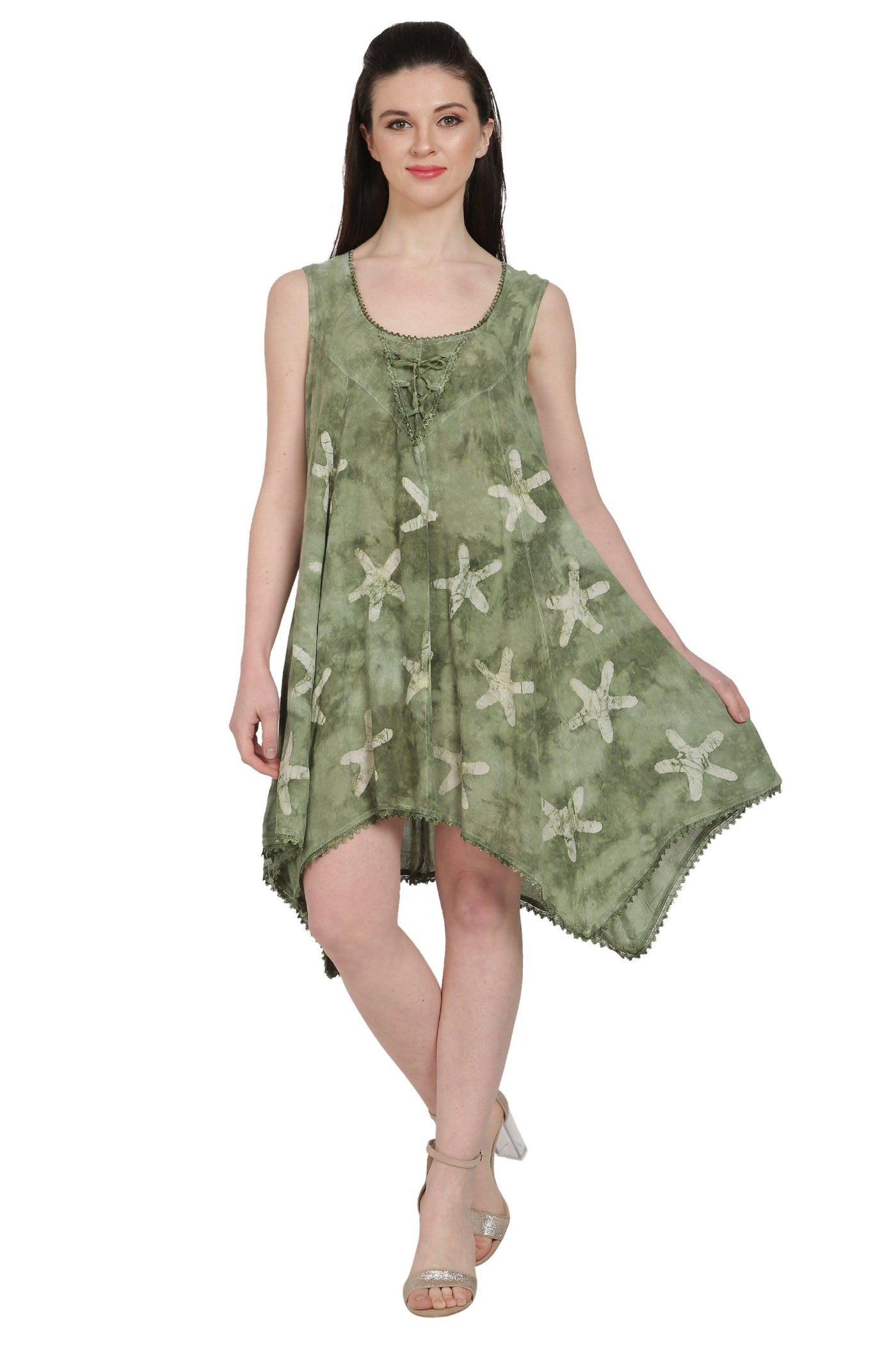 Starfish Block Print Dress 20721  - Advance Apparels Inc