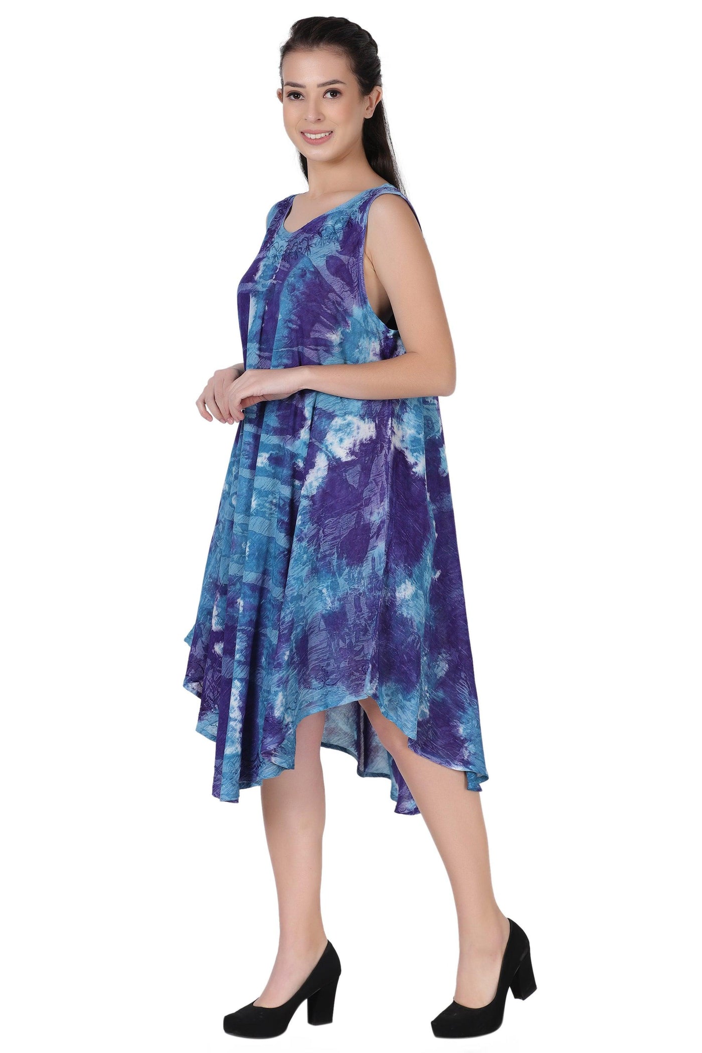 Stonewash Tie Dye Beach Dress 362168R  - Advance Apparels Inc