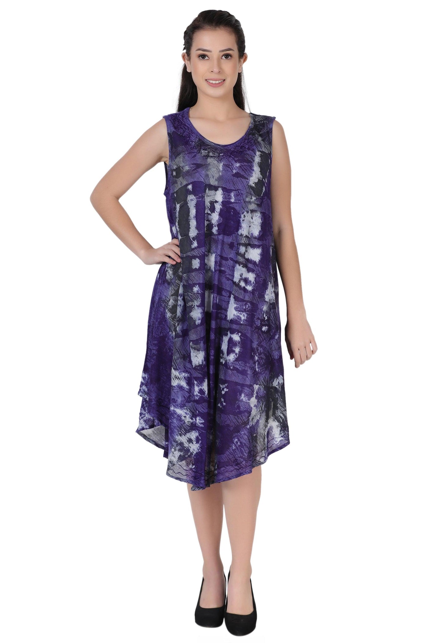 Stonewash Tie Dye Beach Dress 362168R  - Advance Apparels Inc