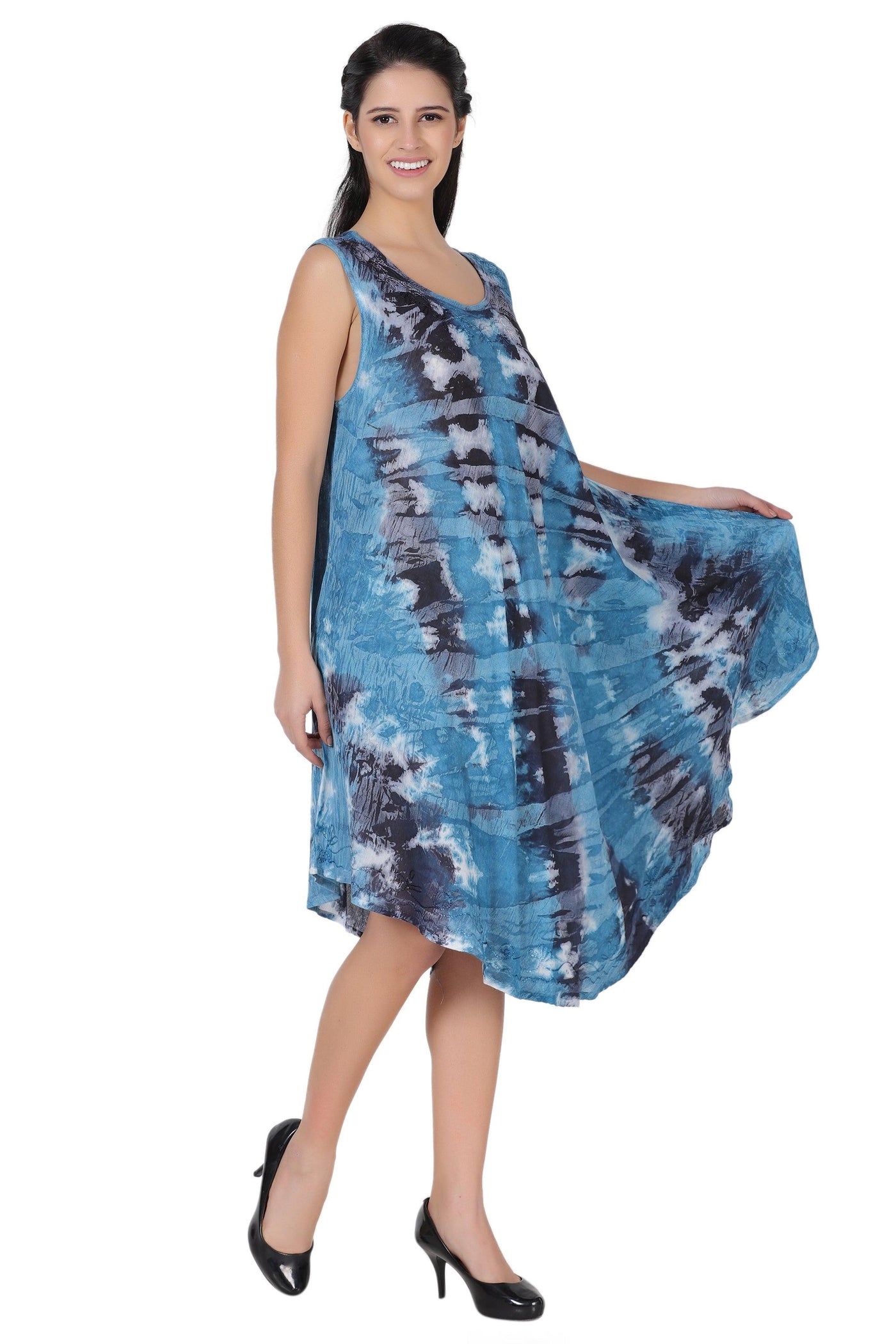 Stonewash Tie Dye Beach Dress 362168R  - Advance Apparels Inc