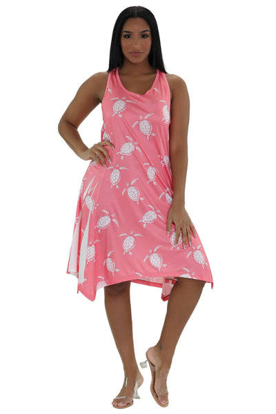 Turtle Print Beach Dress 21222  - Advance Apparels Inc