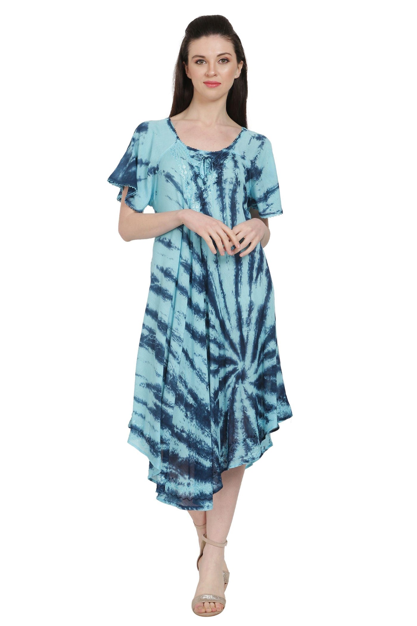 Waikiki Tie Dye Umbrella Dress w/ Sleeves UDS48-2403  - Advance Apparels Inc