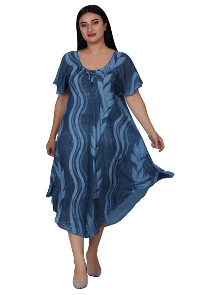 Wavy Tie Dye Dress 482164-SLVD  - Advance Apparels Inc